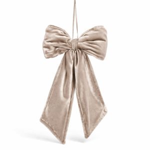 Soft Latte Velvet Bow