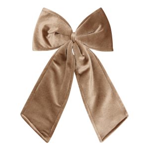Soft Latte Velvet Bow