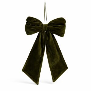 DEEP OLIVE LUXURY VELVET BOW