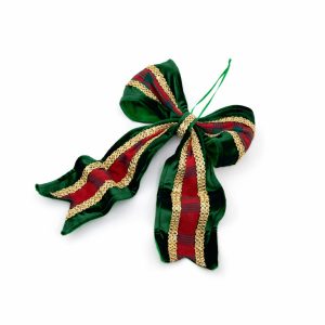 GREEN VELVET WITH TARTAN INSERT