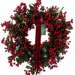 Holly Leaf & Berry Wreath - 61cm